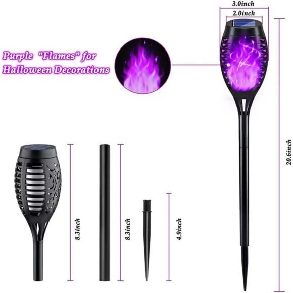 Halloween Decorations Outdoor, 12Pack Purple Solar Halloween Lights - Picture 3 of 7